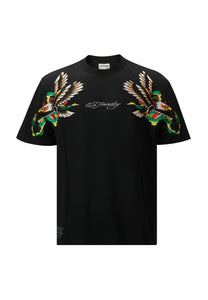 Mens Double-Vintage-Eagle-Snake Tshirt - Black