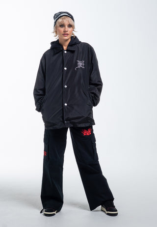 Womens Fireball Dragon Coach Jacket - Black