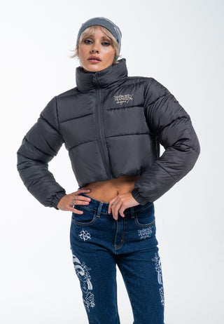 Womens Lks Cropped Puffer Jacket - Grey