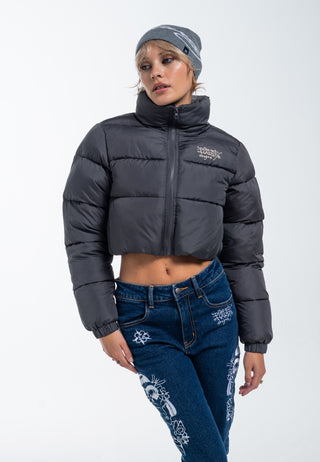 Womens Lks Cropped Puffer Jacket - Grey