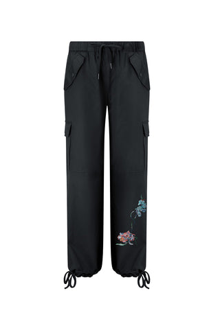 Womens Mystic Panther Cargo Pants Trousers - Black