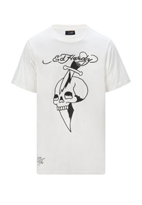 Mens Skull-Blade Tonal T-Shirt - White