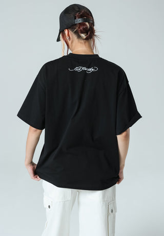 Womens Jumping-Koi Oversize T-Shirt - Black