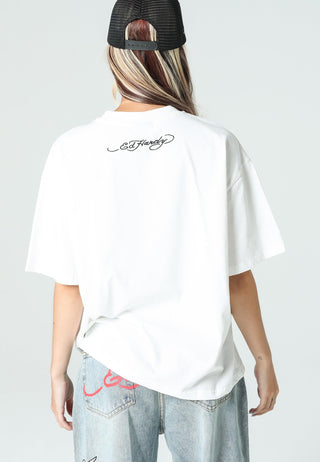 Womens Jumping-Koi Oversize T-Shirt - White