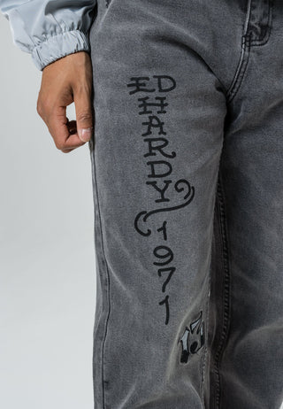 Men's Tiger Doodle Denim Pant - Washed Black