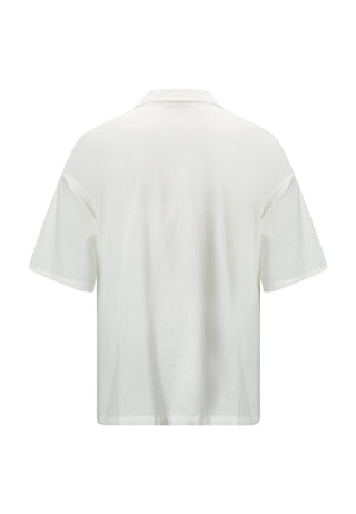 Mens Panther-Crouch Camp Shirt - White
